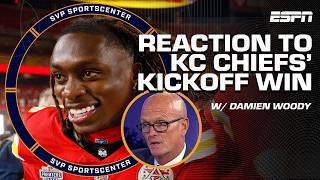 NFL IS BACK 🔥 Damien Woody REACTS to Chiefs OPENING NIGHT WIN 😤 Xavier Worthy HYPE  SC with SVP [upl. by Freida]