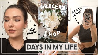 VLOG Grocery Haul Aerie Haul amp Trying New Makeup [upl. by Ahsiak]