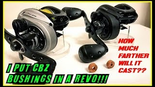 I PUT CONCEPT Z CZB BUSHINGS IN AN ABU GARCIA REVO HOW MUCH FARTHER WILL IT CAST NOW [upl. by Etsirhc183]