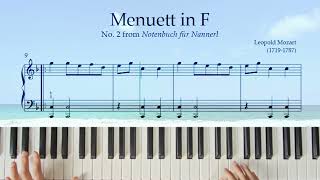 Preparatory Grade Menuett in F No 2 from Notenbuch für Nannerl by Leopold Mozart [upl. by Kenrick895]