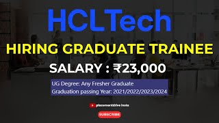 Exciting HCLTech Graduate Trainee Role  Freshers Apply Now  Lucknow amp Nagpur Locations [upl. by Eneryc704]