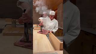 Sous chef searing otoro with bincho  Sushi Kaneyoshi  5242024 sushi omakase japanesefood [upl. by Loris]