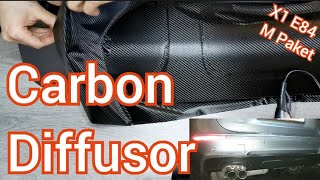 Carbon Diffusor Folieren 3M 3D Vinyl BMW X1 E84 M Paket [upl. by Mario]