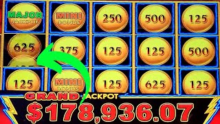 Last Coin For 178000 GRAND JACKPOT On Lightning Link [upl. by Ramel]