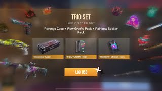 Standoff 2  Open Trio Set at 199US💲  Revenge case  Flow Graffiti Pack  Rainbow Sticker Pack💵 [upl. by Adey]