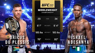 DRICUS DU PLESSIS VS ISRAEL ADESANYA FULL FIGHT UFC 305 [upl. by Labors]