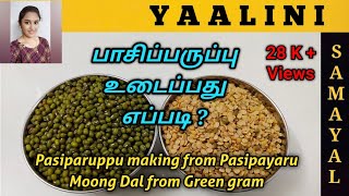 Traditional Moong Dal Making from Green Gram in Home  வீட்டில் பாசிப்பருப்பு உடைப்பது எப்படி [upl. by Akienom481]