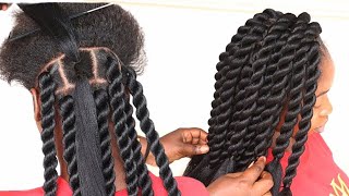 Easy and Gorgeous braid hairstyle for natural hair on budget [upl. by Clarise371]