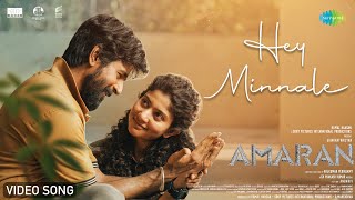 Hey Minnale  Video Song  Amaran  Sivakarthikeyan Sai Pallavi  GV Prakash  Rajkumar Periasamy [upl. by Hpesoj682]