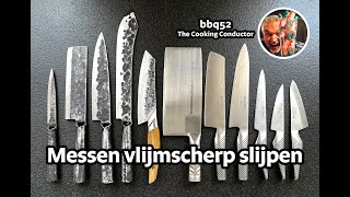 BBQ 52  Messen vlijmscherp slijpen met een wetsteen [upl. by Nosimaj]