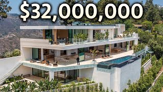 Inside a 32000000 BEVERLY HILLS Modern MEGA Mansion with Amazing Views [upl. by Bernette]