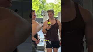 Bodybuilders try to open a super glued pickle jar prank [upl. by Auqeenwahs]