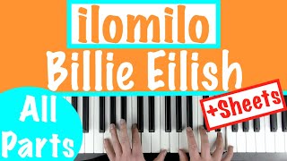 How to play ILOMILO  Billie Eilish Piano Accompaniment Tutorial [upl. by Belcher]