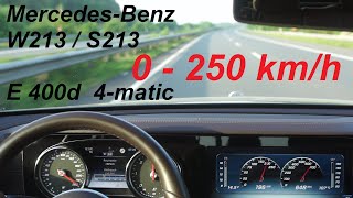 MercedesBenz EKlasse  W213  E400d 4matic  340 PS  Beschleunigung 0250 kmh  acceleration [upl. by Klimesh]