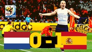 HOLANDA vs ESPAÑA 2010 quotLA FINALquot  Partido Completo MUNDIAL SUDAFRICA SOLO AUDIO [upl. by Adlar]