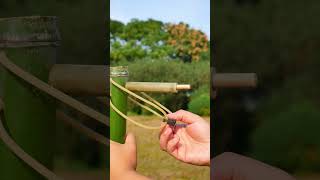 Nice Simple slingshot diy bushcraft outdoorsurvival bambooshoot 4k [upl. by Anerok]