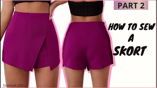 How to Sew a Skort with a Slit in the Front Easy to Follow detailed Shania diy [upl. by Barthold]