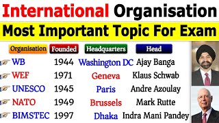 International Organisations and Headquarters 2024  Static GK  Latest Current Affairs 2024 current [upl. by Essilrahc]