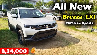 मात्र ₹ 834 लाख 2025 New Maruti Brezza LXI Model  Base Model Onroad Price Features Interiors [upl. by Lindsley]