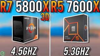 Ryzen 7 5800X3D vs Ryzen 5 7600X  Any Difference [upl. by Noroj]