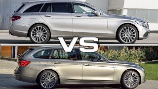 2019 Mercedes CClass Estate vs 2018 BMW 3 Series Touring [upl. by Aissac]