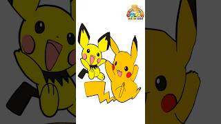 Learn to Draw Pikachu and Pichu Pokemon  Drawing and Coloring Tutorial for Kids [upl. by Sinnel]