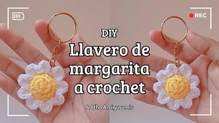 🌼 Cómo tejer un llavero de MARGARITA a CROCHET 🌼 TUTORIAL  HOW TO CROCHET A DAISY KEYCHAIN 🦊 [upl. by Ettevey346]