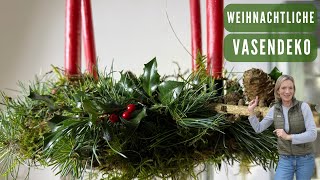 ZWEI IN EINS 🌲❤️ DIY Adventsdeko in amp auf der Glasvase 🌲❤️ zauberhafte Weihnachtsdeko in rot grün 🌲 [upl. by Hgielah452]