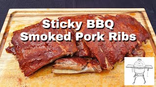 How To Smoke Sticky BBQ Pork Ribs On A Kamado Joe [upl. by Nerret450]