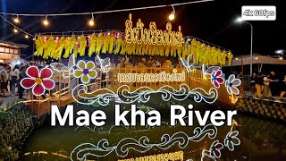 Chiang Mai Thailand 🇹🇭4K 60fps Yi Peng Festival 2024 Mae Kha Riverคลองแม่ข่า [upl. by Yecal]