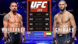 ROBERT WHITTAKER vs KHAMZAT CHIMAEV FULL FIGHT UFC 308 [upl. by Ytirehc967]