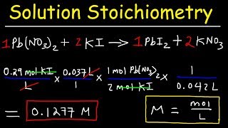 Solution Stoichiometry  Finding Molarity Mass amp Volume [upl. by Oiretule]