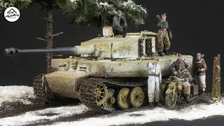 Tiger in the Snow  135 WW2 Diorama [upl. by Ronda466]