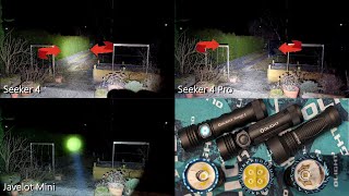 Olight Seeker 4 vs 4 Pro vs Javelot Mini  Beamshot comparison [upl. by Dirk]