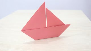 How to Make a Paper Sailboat Easy  Origami Sailboat [upl. by Fendig]