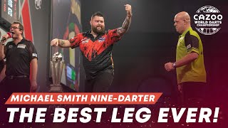 THE BEST LEG OF ALL TIME 🤯 MICHAEL SMITH HITS A NINEDARTER IN A WORLD CHAMPIONSHIP FINAL [upl. by Samal]