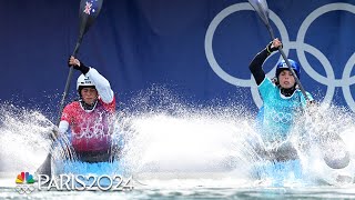 SISTER DUEL Noemie Fox powers past Jessica Fox in kayak cross  Paris Olympics  NBC Sports [upl. by Selmore587]