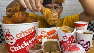 King of all Fried Chicken Jollibee Mukbang ASMR [upl. by Klarika194]