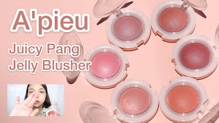 Apieu Juicy Pang Jelly Blusher SWATCH amp REVIEW พิกุลคลั่งบลัช [upl. by Ivah]