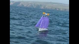 4ft Model Sailboat Crosses North Sea from Buchaness to Jutland kintakintyea [upl. by Wilfred]