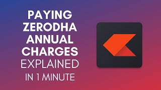 How To Pay Zerodha Annual Charges In 2024 [upl. by Aramal]