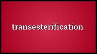 Transesterification Meaning [upl. by Anivol]