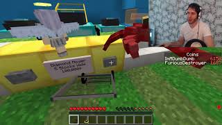 PopularMMOs Minecraft LAWN MOWER SIMULATOR CUT GRASS FOR INSANE MONEY amp PETS Modded Mini Game [upl. by Eixel]