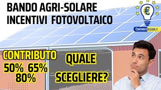 Incentivi fotovoltaico 2023 fino 80 Contributo Bando Parco AgriSolare e agriVoltaico agricoltura [upl. by Prissie776]