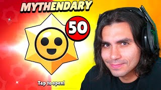 50 STARR DROP MITICO VS 50 LENDÁRIOS no Brawl Stars [upl. by Rillings]