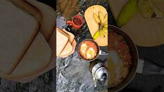 Tasty breakfast in nature asmr 4k cooking 4khdrnature egg tomatoes breakfastideas innature [upl. by Jeffy]