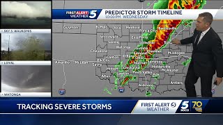 Tracking storms moving across Oklahoma Wednesday evening [upl. by Aneres]