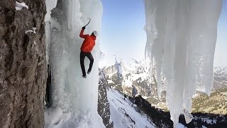 Dani Arnold Ice Climbing  Crack Baby [upl. by Holms]