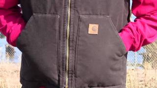 V02 Carhartt Sandstone Duck Arctic Vest  Quilt Lined  Getzscom [upl. by Auqenehs]