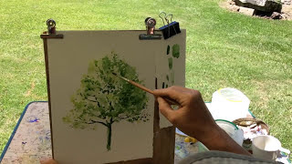 How to Paint a Tree in Watercolour en PleinAir [upl. by Suravaj]